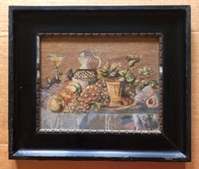 Antique Needlework Still-Life Picture -- family heirloom