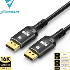 16K DisplayPort 2.1 Cable - 8K@120Hz, 4K@240Hz, 80Gbps for Gaming & TV