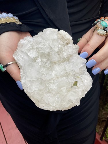 Clear apophyllite crystal - clear,