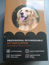 GLOBAL TECH Dog Clippers, Rechargeable Low Noise Cordless Pet Clippers for Dogs