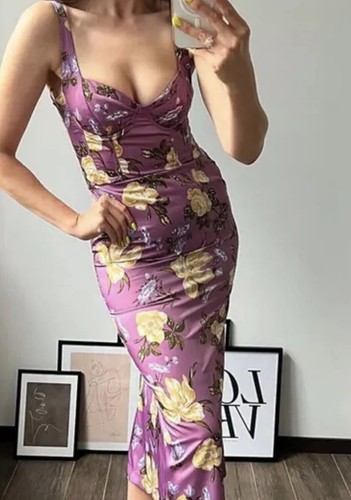 Zara purple floral print - zara,