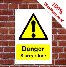 Danger slurry store sign or sticker Health and safety Notices COUN0018 durable