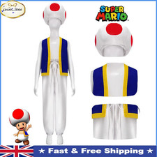 Mens Cosplay Super Mario Costume Toad Mushroom Hat Karneval Outfits Gifts New?