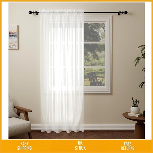 Elegant white voile sheer - elegant,
