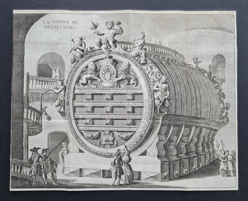 1722 antique print heidelberg - antique,
