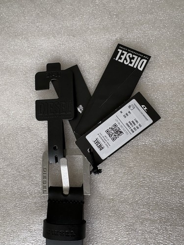 Diesel leather belt black - diesel, in