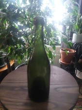 Antique dark green hand - hand, blown