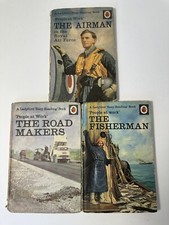 3x Vintage Ladybird Books - People at Work: Fisherman, Airman & Road Makers 606B