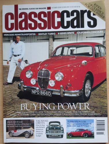 Classic cars oct 2001 - classic, jaguar