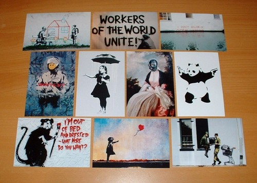 Banksy art prints postcard - art, 10