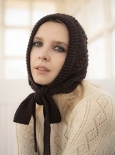 NEW Stunning Rachel Bakewell x HERD Sustainable Pure Wool Anthracite Bonnet Hat 