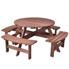 Patio 8 Seat Wood Picnic Table