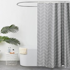 EurCross Geometric Pattern Grey Shower Curtain for Bathroom,Water Repellant Ant