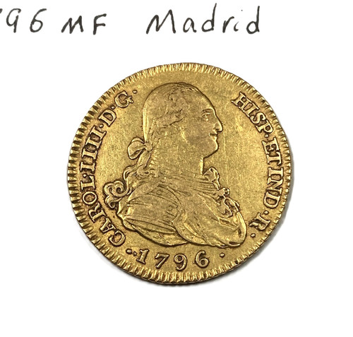 1796 spain gold escudos - gold, 2