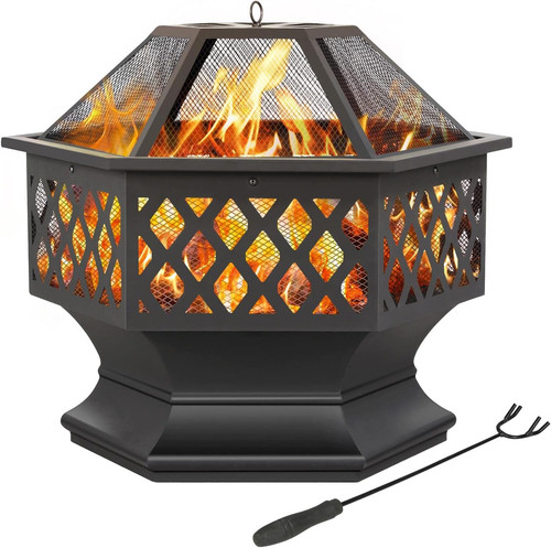 Fire pit for garden hexagon - fire,