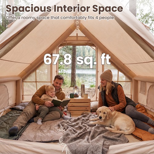 Inflatable tent with stove - tent,
