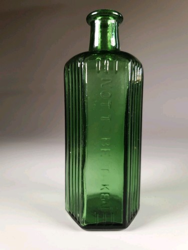 Vintage green glass medicine - green,