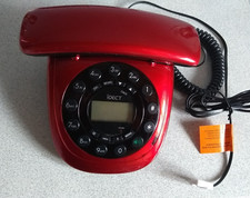iDECT Carrera Classic Corded Phone With Caller Display Candy Apple Red Tested