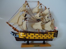 Large Model H.M.S Victory Ship On Stand Made of Wood Lots Detail War Ship Gift Z
