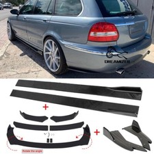 For Jaguar XE XJ X-type Front Bumper Lip Splitter + 78.7" Side Skirt + Rear Spat