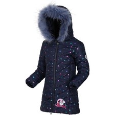 Regatta Peppa Pig Junior Jacket Navy Padded Kids Hooded Outdoor Walking Coat