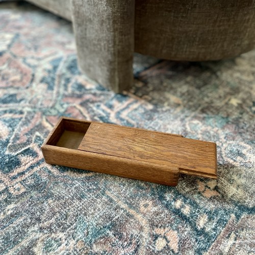 Vintage small brown solid - brown, wood