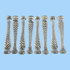 8 Vintage Cambridge Cocktail Muddlers Swirled Glass 1930’s Art Deco