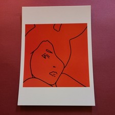 Boomerang Art Postcard: Orange Wink by Lucie Bennett, Unposted. 