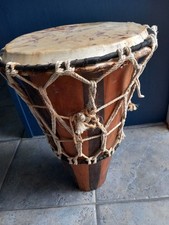 Large Ethnic Bongo Drum 18ins high x 13ins dia. Vgc