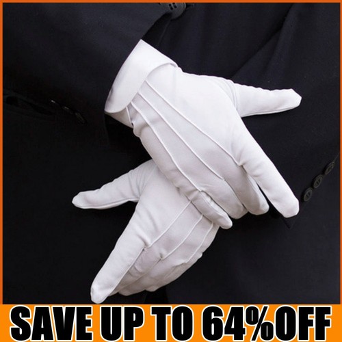 Adults white formal gloves - white,