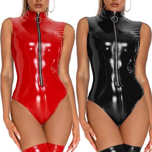 Women latex leather zipper - leather,
