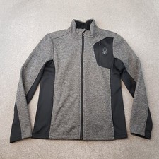 Spyder Mens Fleece Jacket Medium Grey Jumper Sweater Outdoor Technical Zip Up