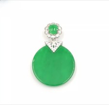 CZ Nature Jade Round Pendant