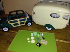 Sylvanian Families Caravan and Car Bundle with Accessories VGC