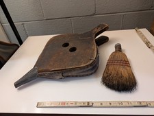 Large Antique Blacksmith Bellow Wood Leather And Metal Handmade Nails