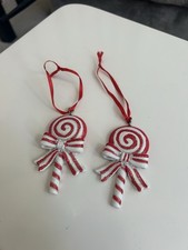 Gisela Graham Candy Sweet Decorations Christmas Tree Red White Cane Hanging