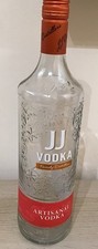 2 x EMPTY JJ  Vodka bottles 1L