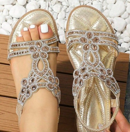 Womens ladies flat - flat, sandals