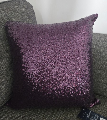 Aubergine sequin cushion - aubergine,