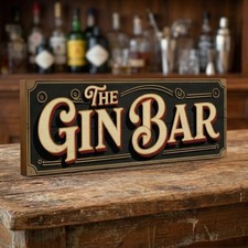 Gin Bar Vintage Style Sign