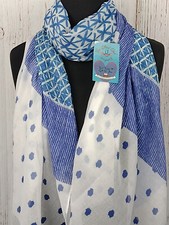 POLKA DOT SCARF BLUE & WHITE