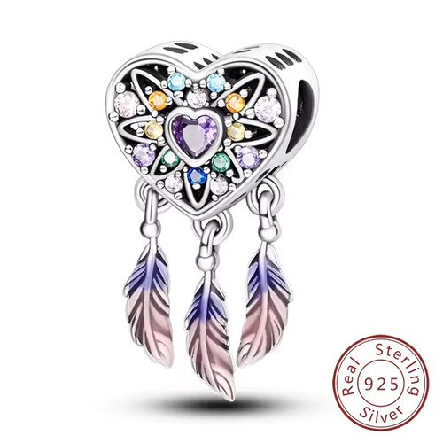 S925 sterling silver charm - silver,