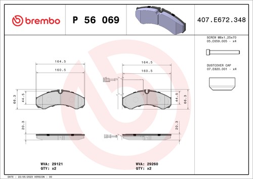 Fits brembo 069 - p, ham