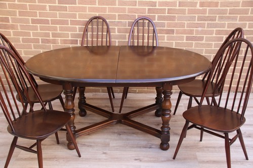 Ercol dining table with - ercol, 6