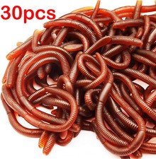 30 Pieces Fake Earthworm Plastic Lifelike Worm Stretchy Rubber Trick Toy