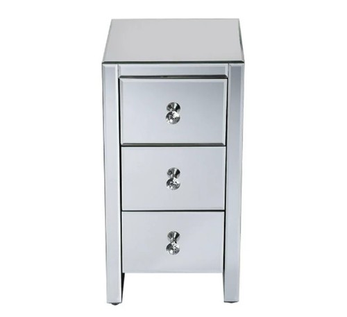 Mirrored nightstand silver - mirrored,