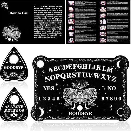 Black ouija wooden board game - black,