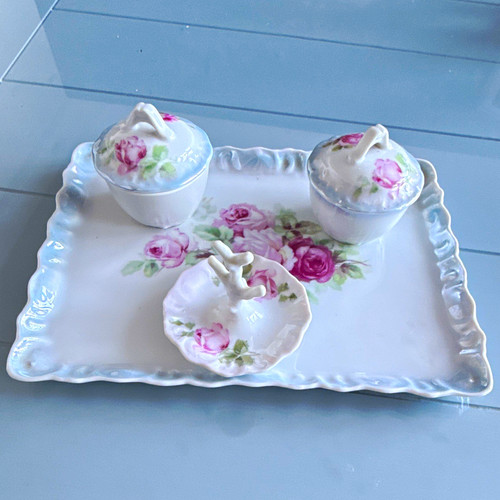 Ceramic rose floral - rose, vanity