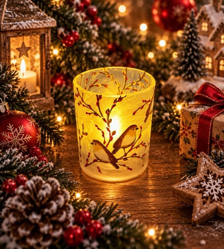 New christmas robin frosted - new,