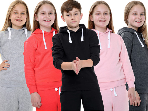 Unisex boys girls plain hooded - unisex,